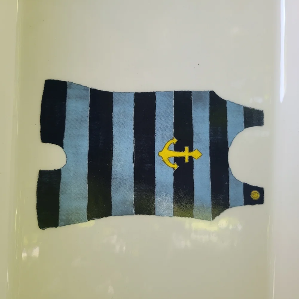 Creative Co-Op Red‎ and Blue Underwear Accessories Nautical Decor Dish